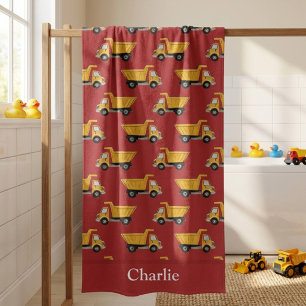 Serviette De Plage Camion à benne personnalisé pour enfants
