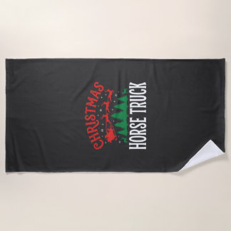 Serviette De Plage Camion à chevaux de Noël Père Noël Traîneau