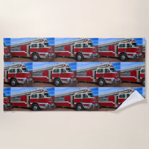 Serviette De Plage Camion-feu rouge horizontal