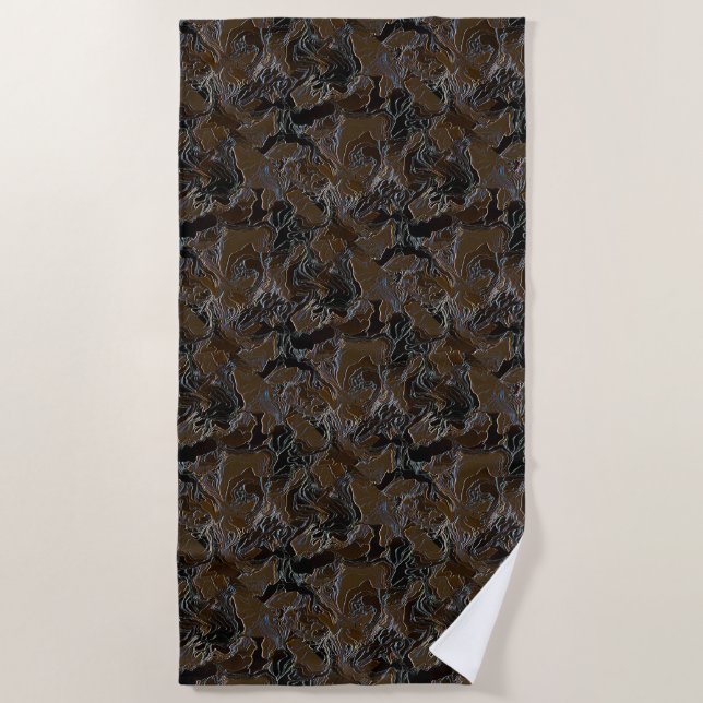 Serviette De Plage Camouflage Brun Métallisé (Devant)