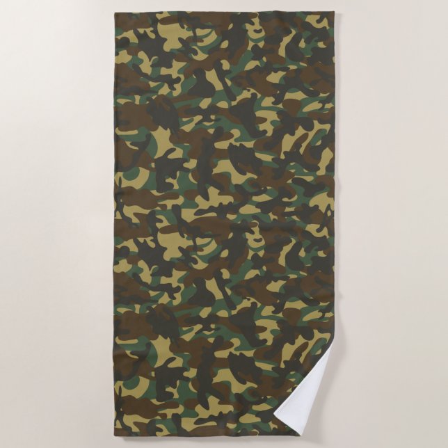 Serviette De Plage Camouflage de forêt  (Devant)