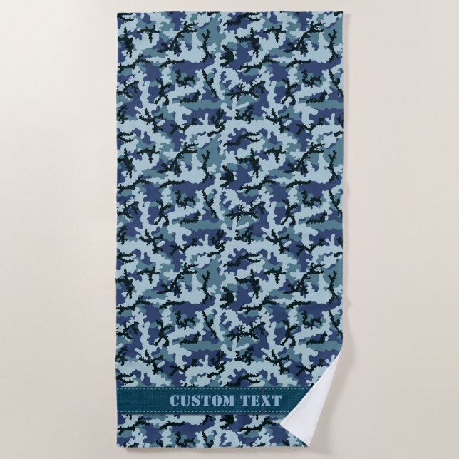 Serviette De Plage Camouflage de la Marine (Devant)
