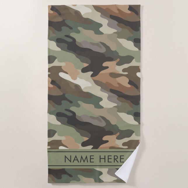 Serviette de plage camouflage de style militaire p (Devant)