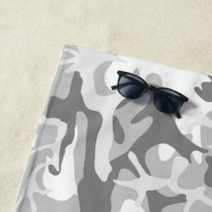 Serviette De Plage Camouflage gris neige d'hiver, Militaire, Armée