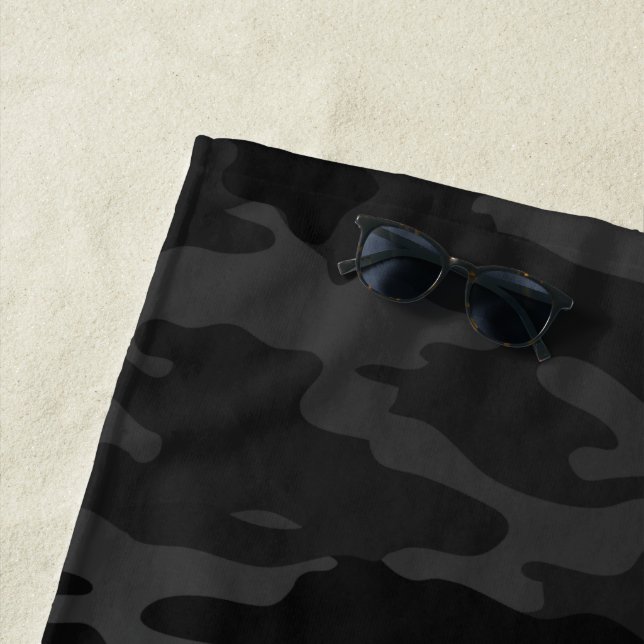 Serviette De Plage Camouflage noir (En situation)
