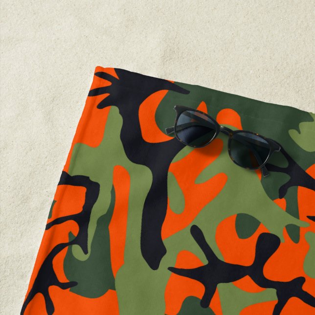 Serviette De Plage Camouflage orange et vert, Militaire, Armée (En situation)