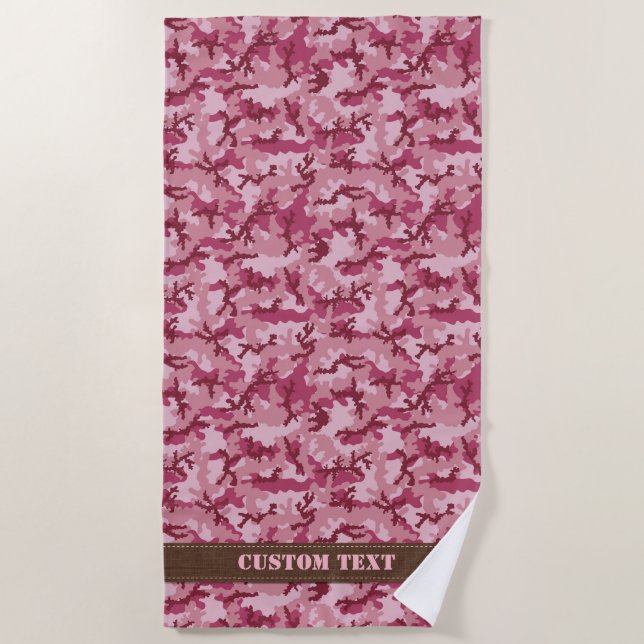 Serviette De Plage Camouflage rose (Devant)