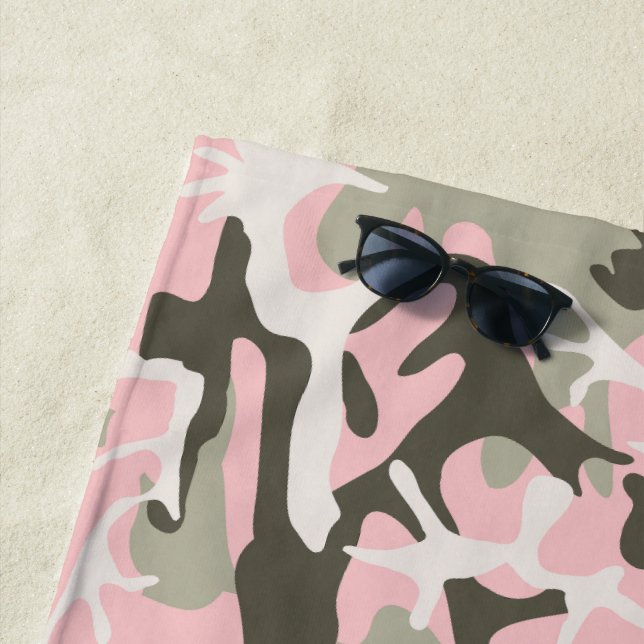 Serviette De Plage Camouflage rose et vert, Militaire, Armée (En situation)