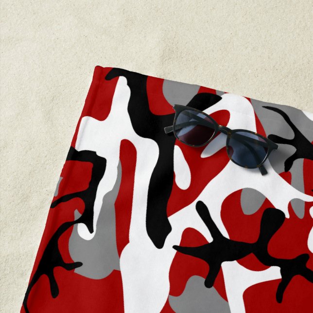 Serviette De Plage Camouflage rouge et gris, Militaire, Armée (En situation)