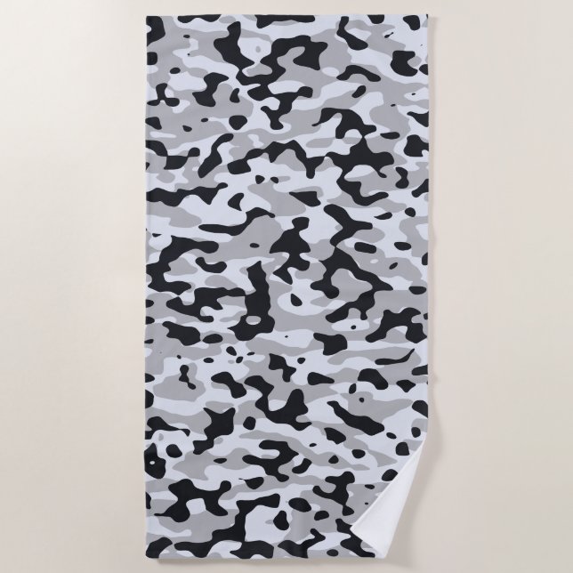 Serviette De Plage Camouflage urbain à haut contraste (Devant)