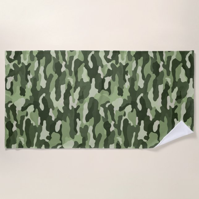 Serviette De Plage Camouflage vert (Devant)