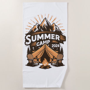Serviette De Plage Camp d'été 2024 Vacances de camping d'été Correspo