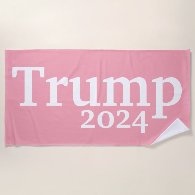 Serviette De Plage Campagne Pink Trump 2024 (Devant)