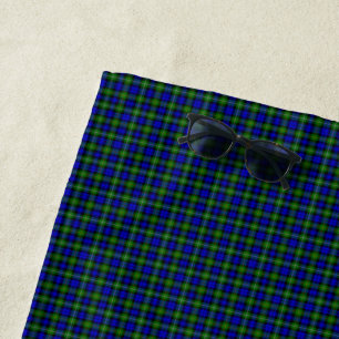 Serviette De Plage Campbell tartan bleu vert plaid