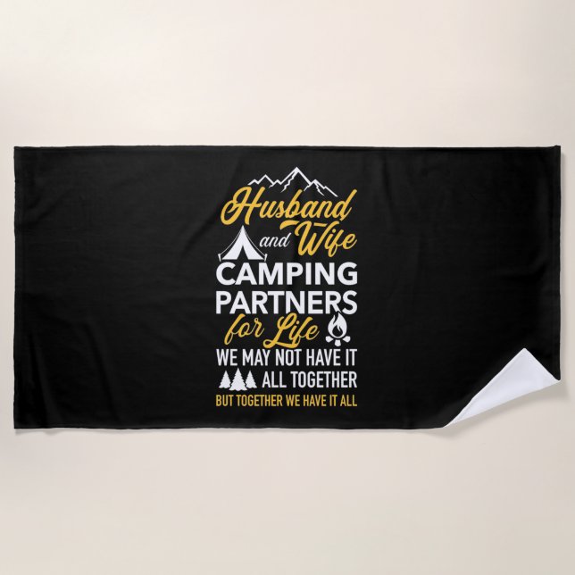Serviette De Plage Camping Mari Et Femme Partenaire À Vie (Devant)
