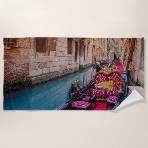 Serviette De Plage Canal avec gondole traditionnelle à Venise, Italie