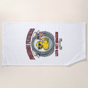 Serviette De Plage Canard de la liberté humour patriotique vintage