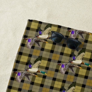 Serviette De Plage Canards Mallard Sur Chasseurs Plaid