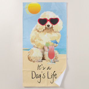 Serviette De Plage Caniche miniature d'été