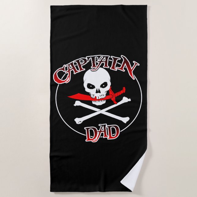Serviette De Plage Capitaine Papa Beach Towel (Devant)
