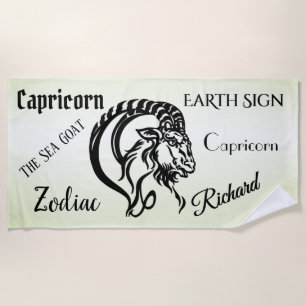 Serviette De Plage Capricorne Chèvre de mer Zodiac vert