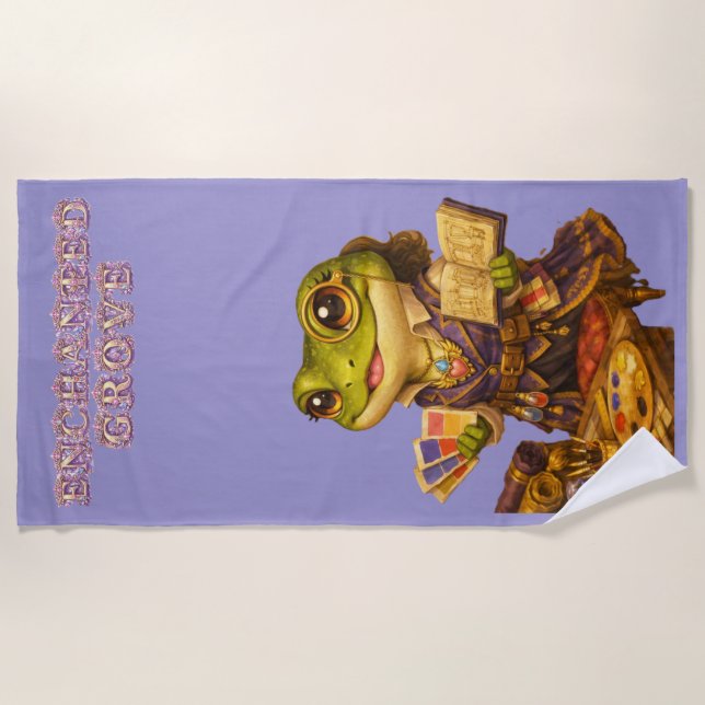 Serviette De Plage Caractère de grenouille créatrice de royaume (Devant)