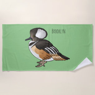 Serviette De Plage Caricature à capuchon d'oiseau marchand