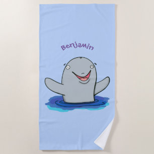Serviette De Plage Caricature adorable de marsouin