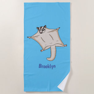 Serviette De Plage Caricature de planeur de sucre volant mignon