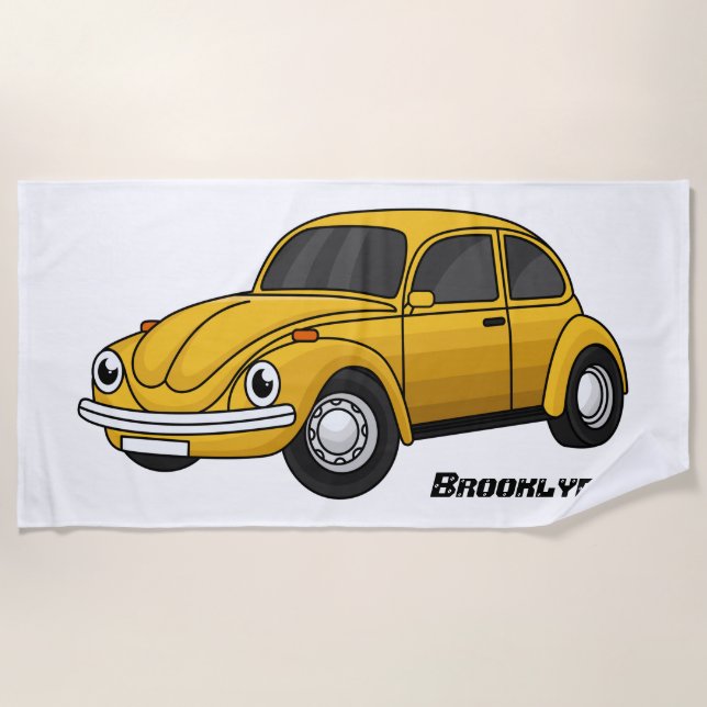 Serviette De Plage Caricature de voiture classique (Devant)