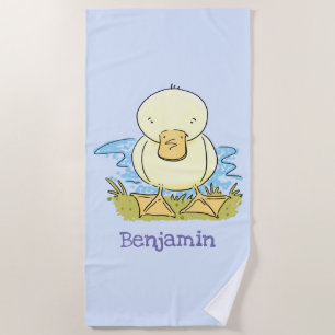Serviette De Plage Caricature jaune mignon pour canard bébé