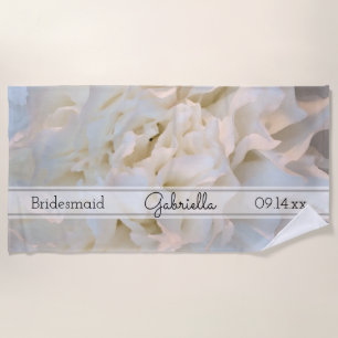 Serviette De Plage Carnation blanche Mariage Floral Bridesmaid