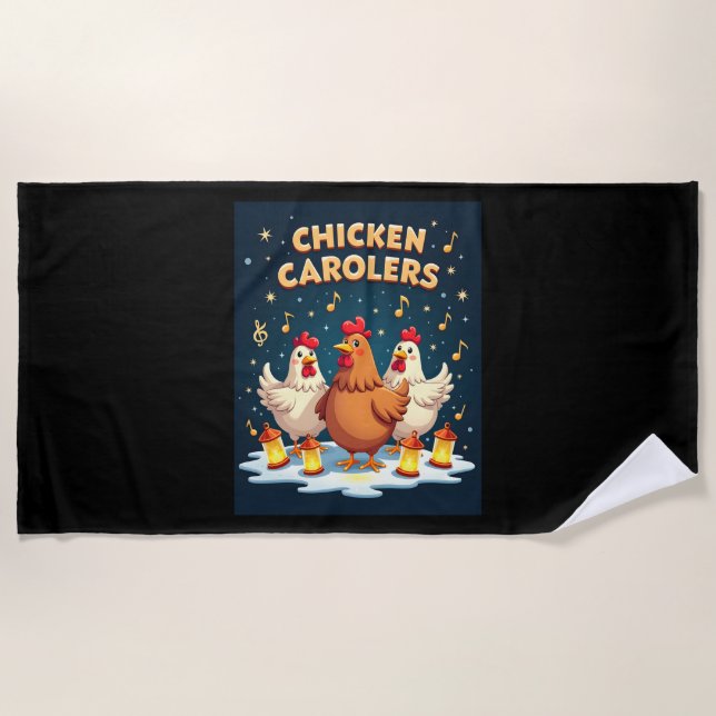 Serviette De Plage Caroleurs de poulet (Devant)
