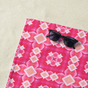 Serviette De Plage Carré rose abstraite florale bébé motif