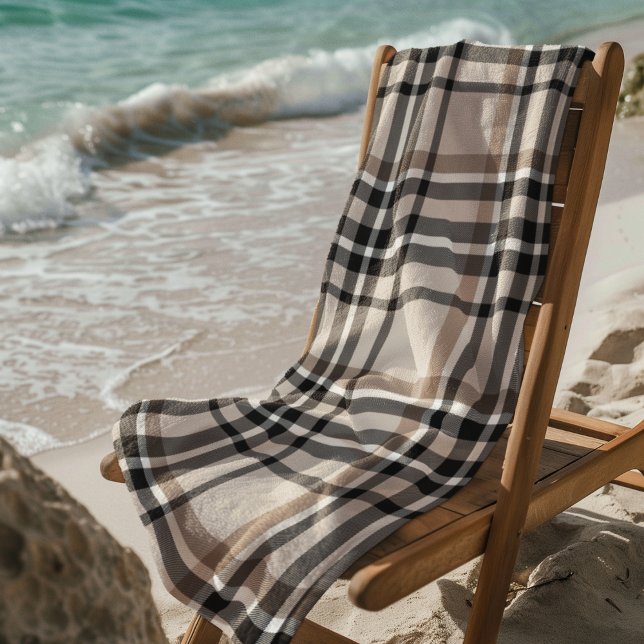 Serviette De Plage Carreaux Beige (Créateur téléchargé)