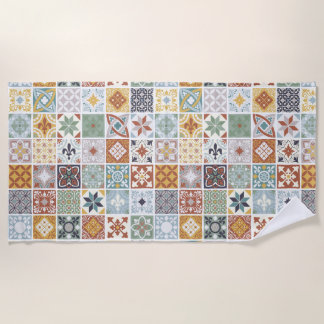 Serviette De Plage Carrelage méditerranéen