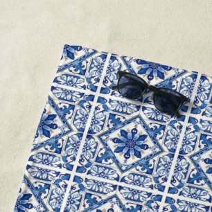 Serviette De Plage Carrelage méditerranéen, Portugais, Azulejo, Majol