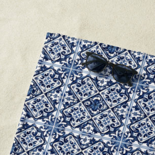 Serviette De Plage Carrelage méditerranéen, Portugais, Azulejo, Majol