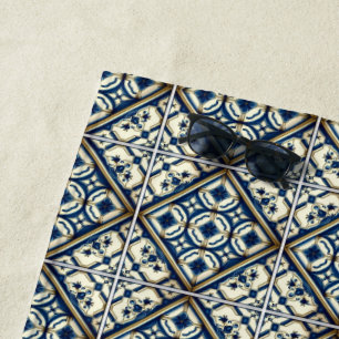 Serviette De Plage Carrelage méditerranéen, Portugais, Azulejo, Majol