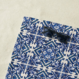Serviette De Plage Carrelage méditerranéen, Portugais, Azulejo, Majol