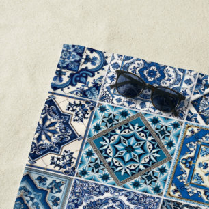 Serviette De Plage Carrelage méditerranéen, Portugais, Azulejo, Majol