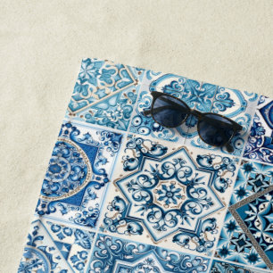Serviette De Plage Carrelage méditerranéen, Portugais, Azulejo, Majol