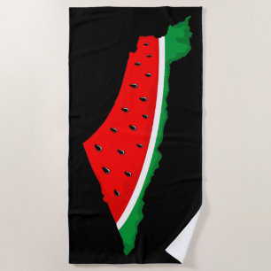 Serviette De Plage Carte de Palestine Watermelon Symbole de la libert