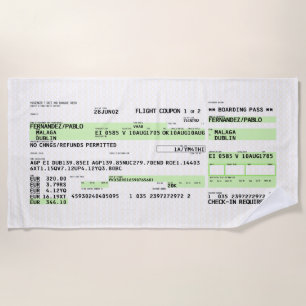 Serviette De Plage Carte d'embarquement - Rétro