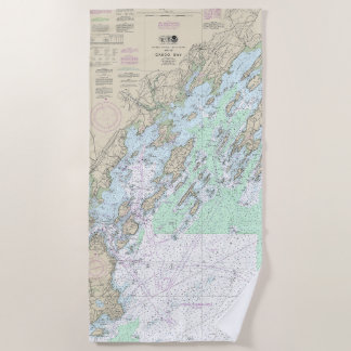 Serviette De Plage Carte marine Casco Bay 13290