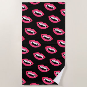 Serviette De Plage Cartoon Monster Vampire Lèvres pointes dents dents