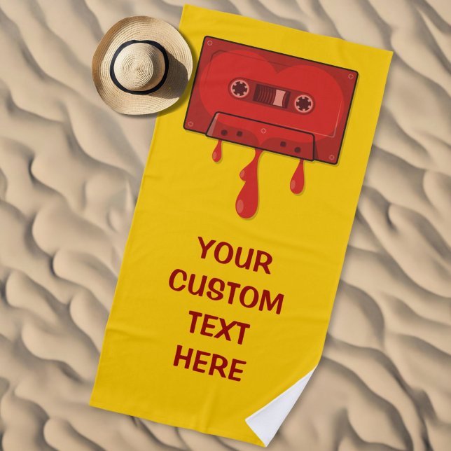 Serviette De Plage Cassette cœur rouge (Créateur téléchargé)
