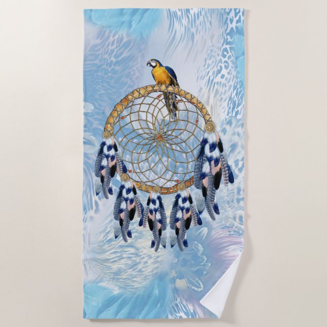 Serviette De Plage Catcher de rêve bleu exotique (Devant)