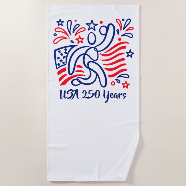 Serviette De Plage célébration du 250e anniversaire de l'Amérique (Devant)