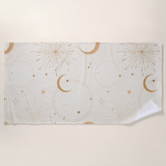Serviette De Plage Celestial space light star moon universe fabrics (Devant)